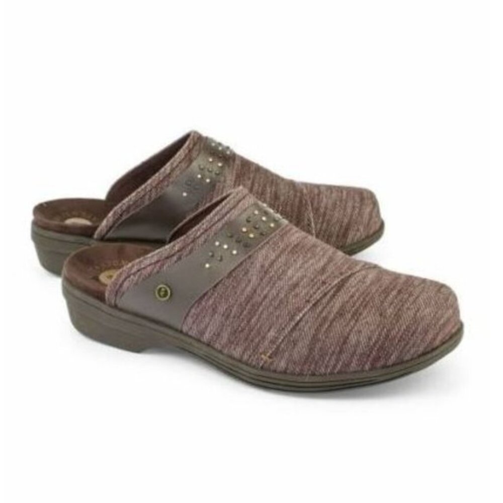NWT Revitalign Monterey Women's Slip-on Clog Heathered Brown Textile Size 9